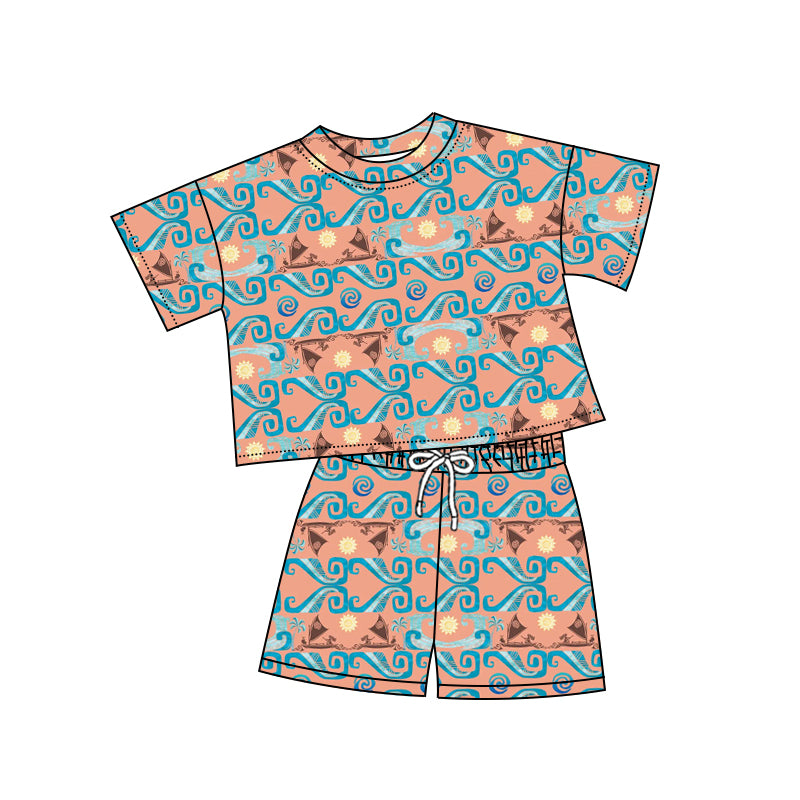 Preorder (moq 5)Baby Girls Western Princess Flowers Dogs Top Shorts Clothes Sets