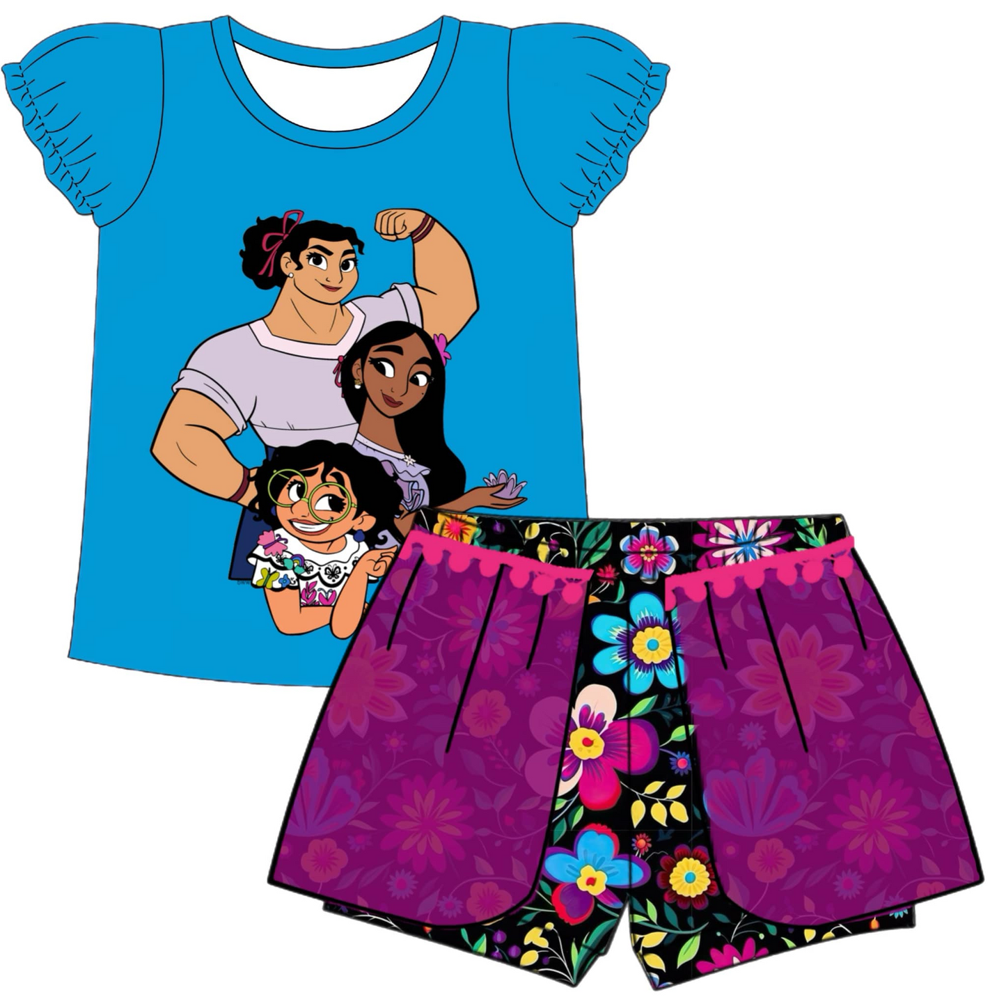 Baby Girls Princess Magic Shirt Shorts Summer Clothes Sets preorder (moq 5)