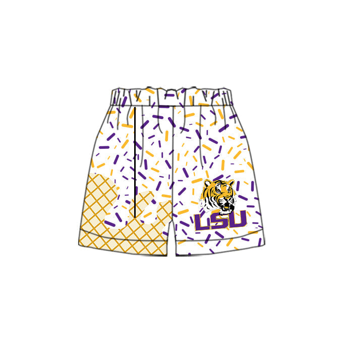 Cutom moq 5 football team LSU boys shorts