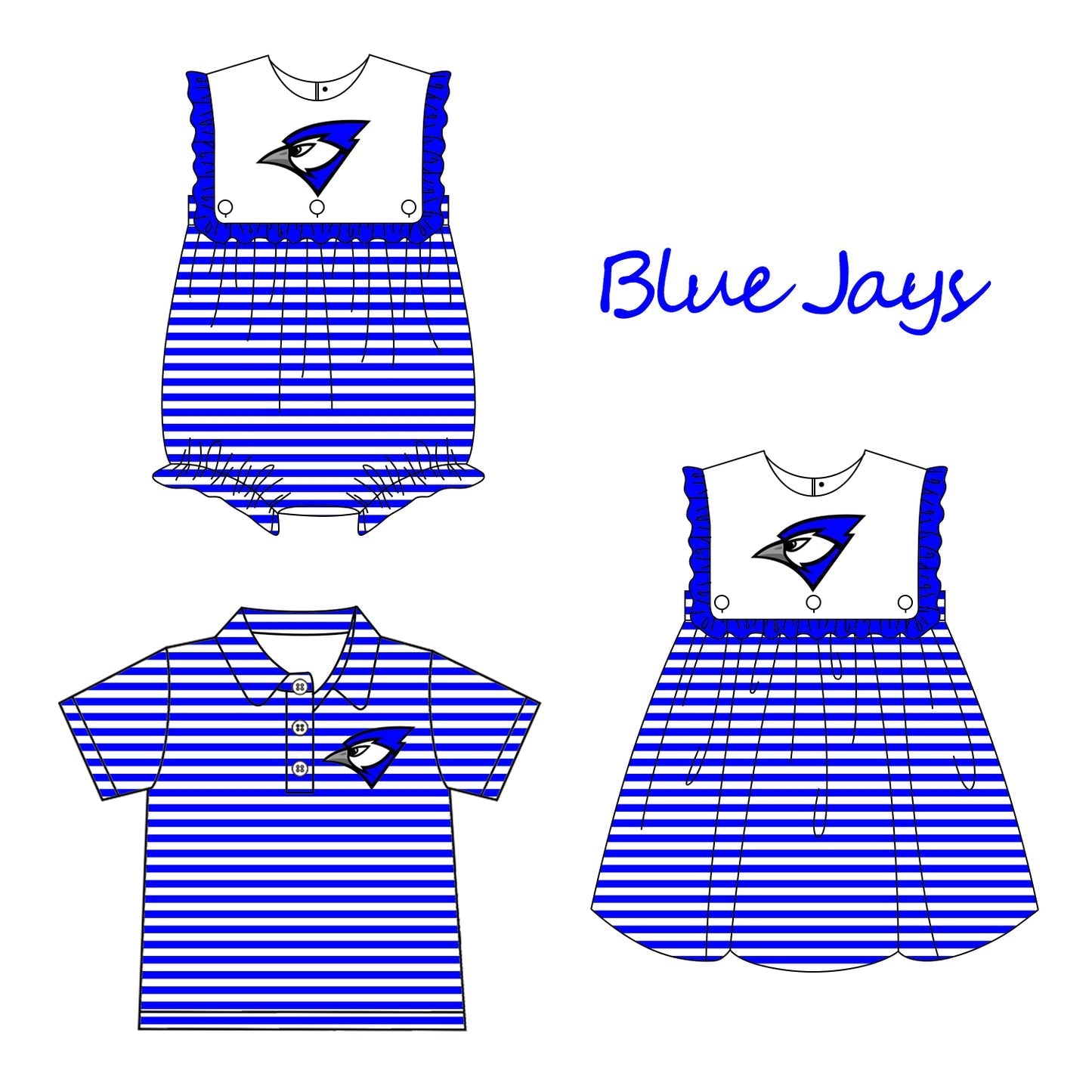 Custom moq 5 Football Item Blue Jays Sibling Clothes