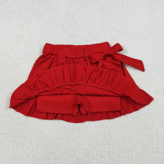 Baby Girls Red Yoga Active Ruffle Skirt Shorts Bottoms