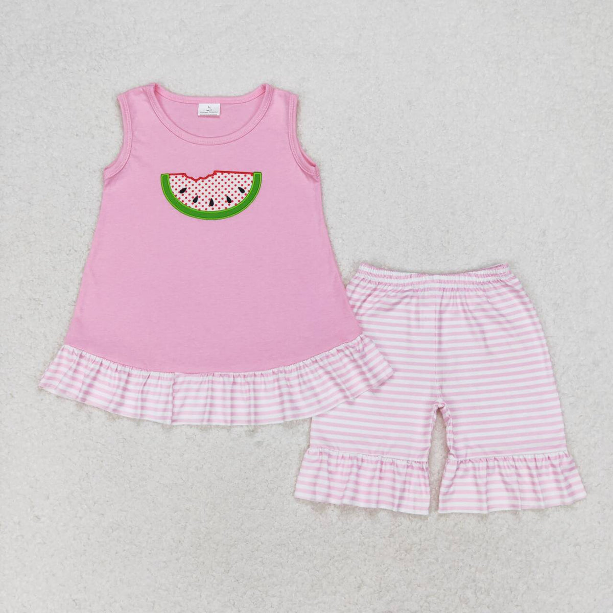 Sibling Baby Girls Watermelon Summer Ruffle Rompers Shorts Clothes Sets