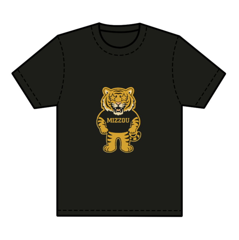 preorder(moq 5) Baby Boys Black Short Sleeves Tigers Mizzou Team Tee Shirts Tops