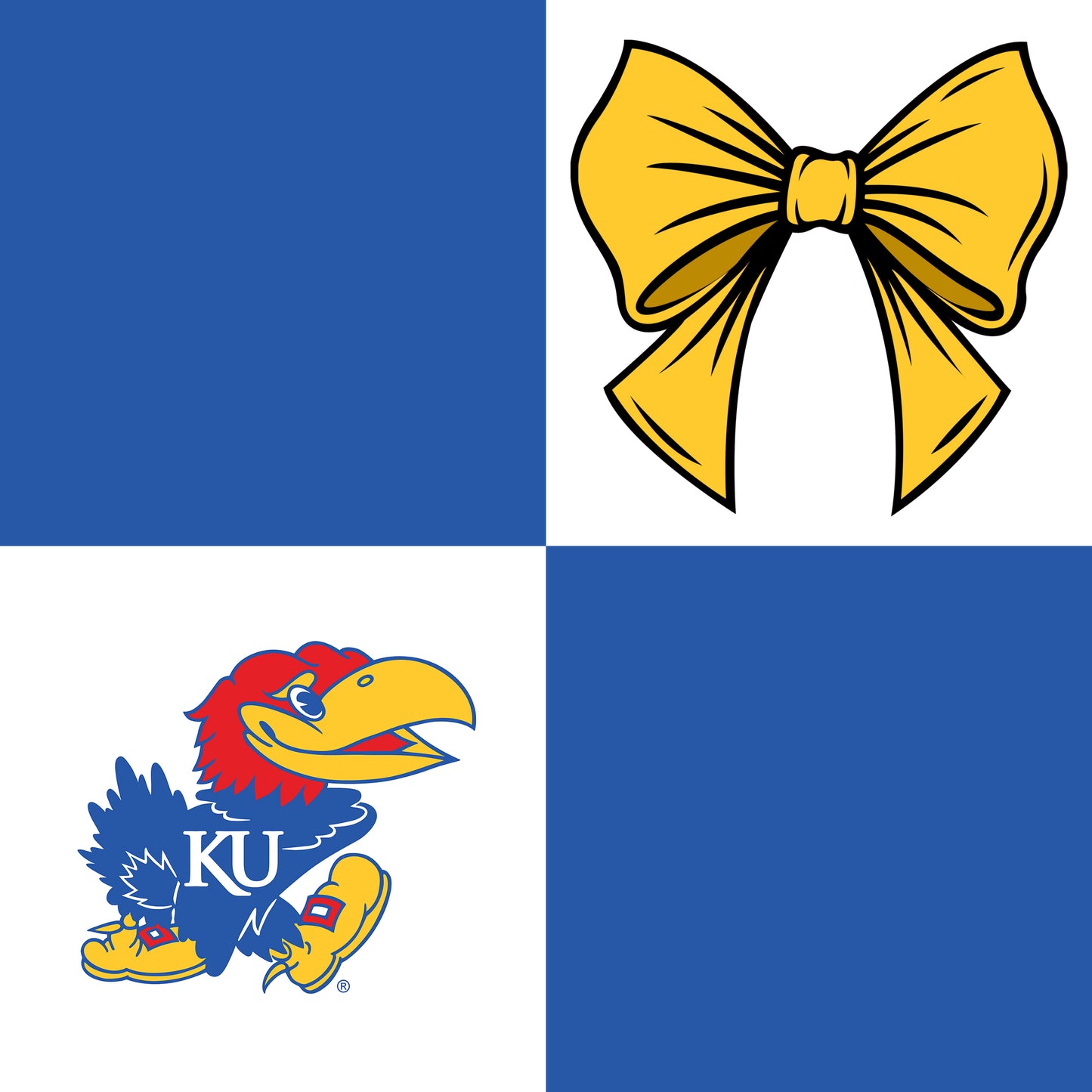 Preorder (moq 5)Baby Girls Blue KU Bows Checked Team Ruffle Shorts Bottom