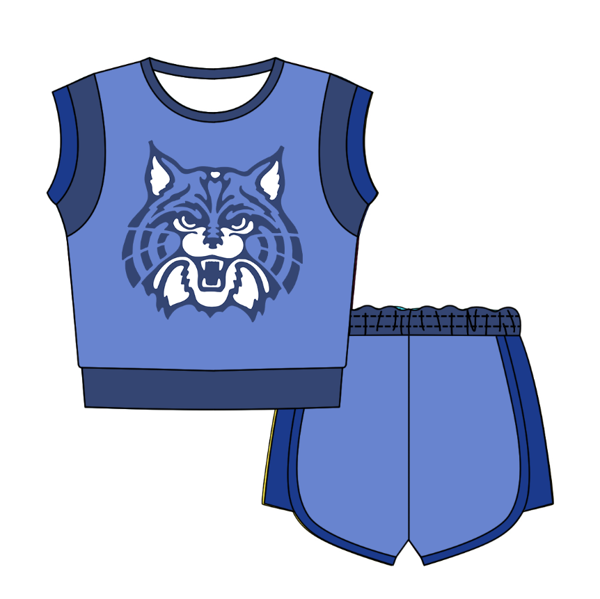 Preorder moq 5 Baby Girls Sleeveless Shirts Top Short Team Clothes Set