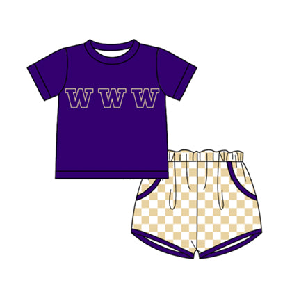 Preorder moq 5 Baby Boys Short Sleeve W Top Checked Pockets Short Team Clothes Sets
