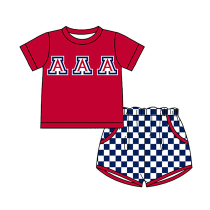 Preorder moq 5 Baby Boys Short Sleeve A Top Checked Pockets Short Team Clothes Sets