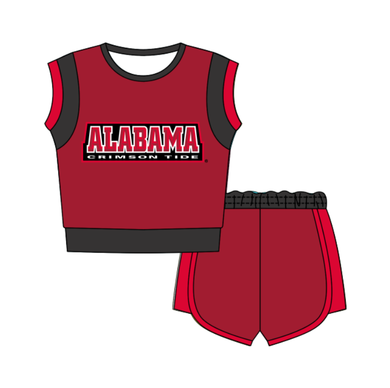 Preorder moq 5 Baby Girls Sleeveless Shirts Top Short Team Clothes Set
