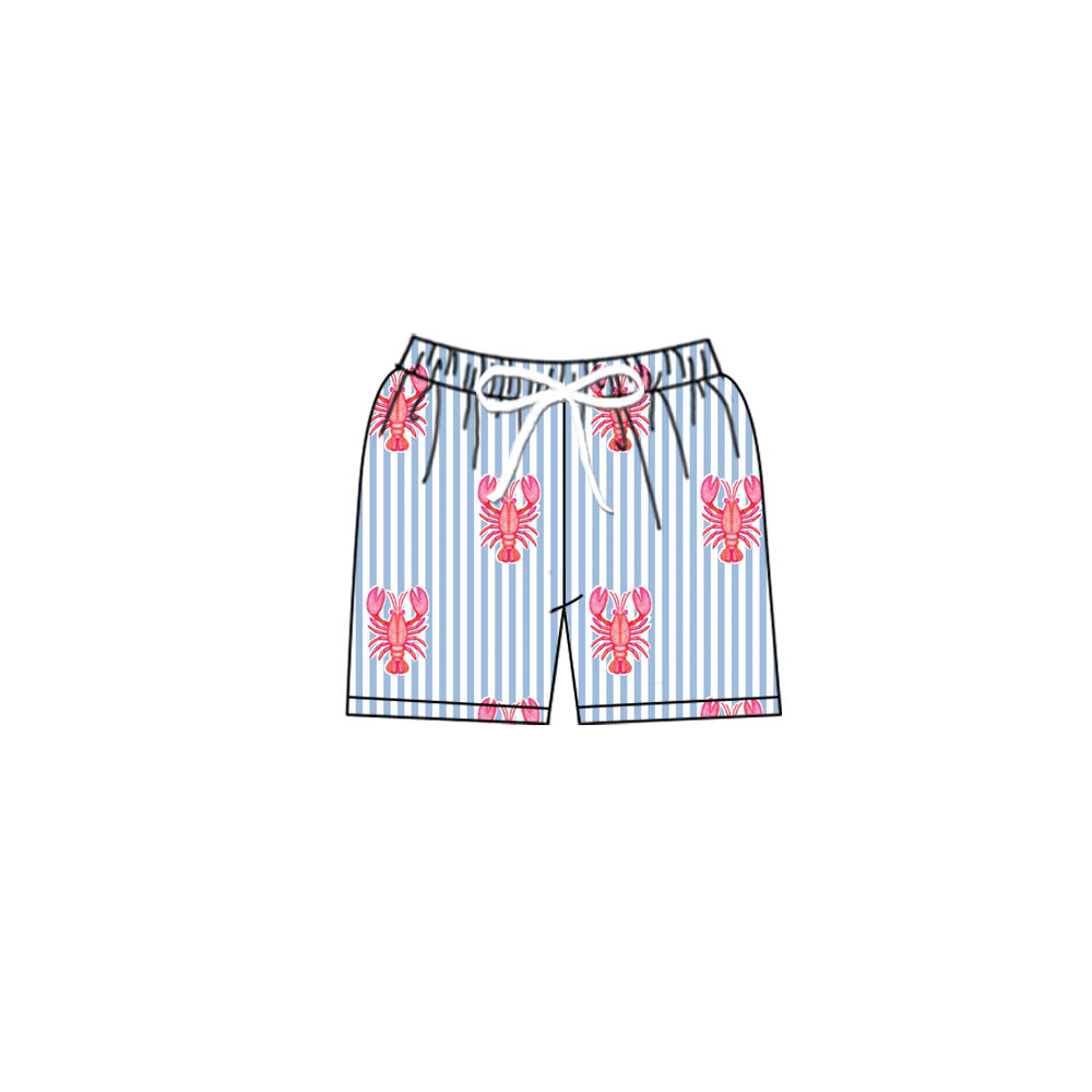 Preorder(moq 5) Baby Boys Blue Stripe Crayfishes Swimming Trunks