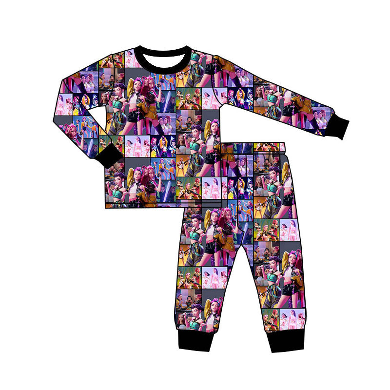 Preorder(moq 5) Baby Girls Cartoon Girls Top Pants Pajamas Sets