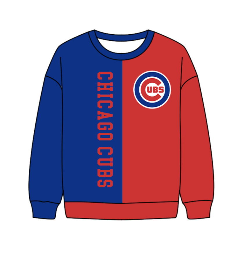 Preorder(moq 8)Baby Boys Red Blue Sleeve Cubs Team Tee Shirts Top