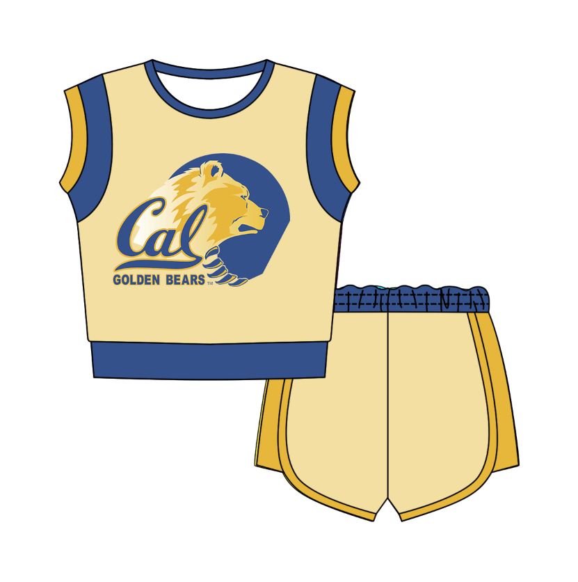 Preorder moq 5 Baby Girls Sleeveless Shirts Top Short Team Clothes Set