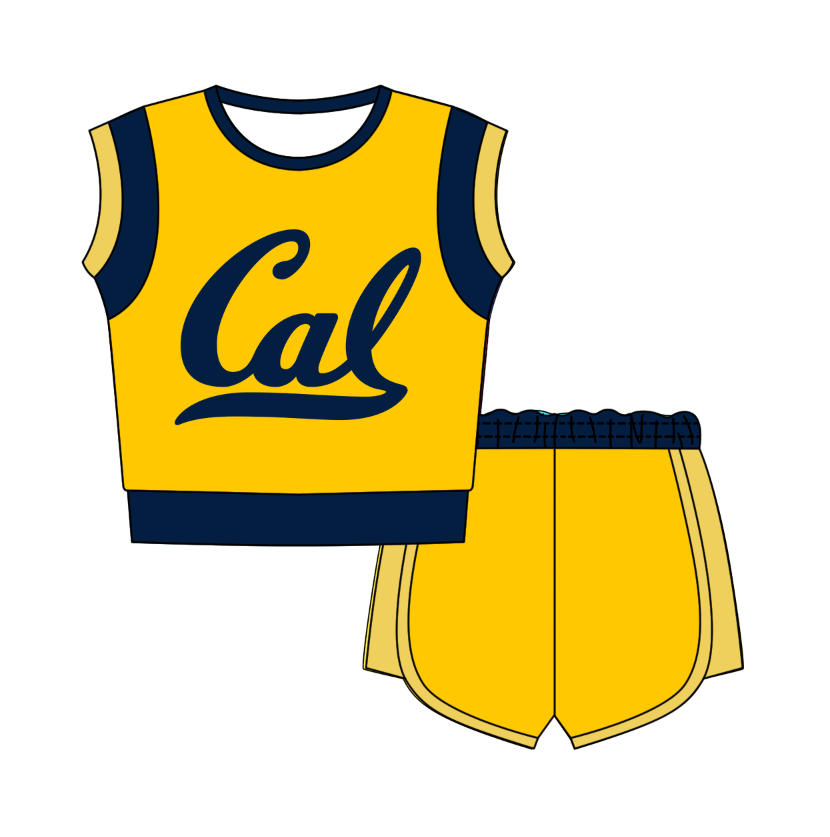 Preorder moq 5 Baby Girls Sleeveless Shirts Top Short Team Clothes Set