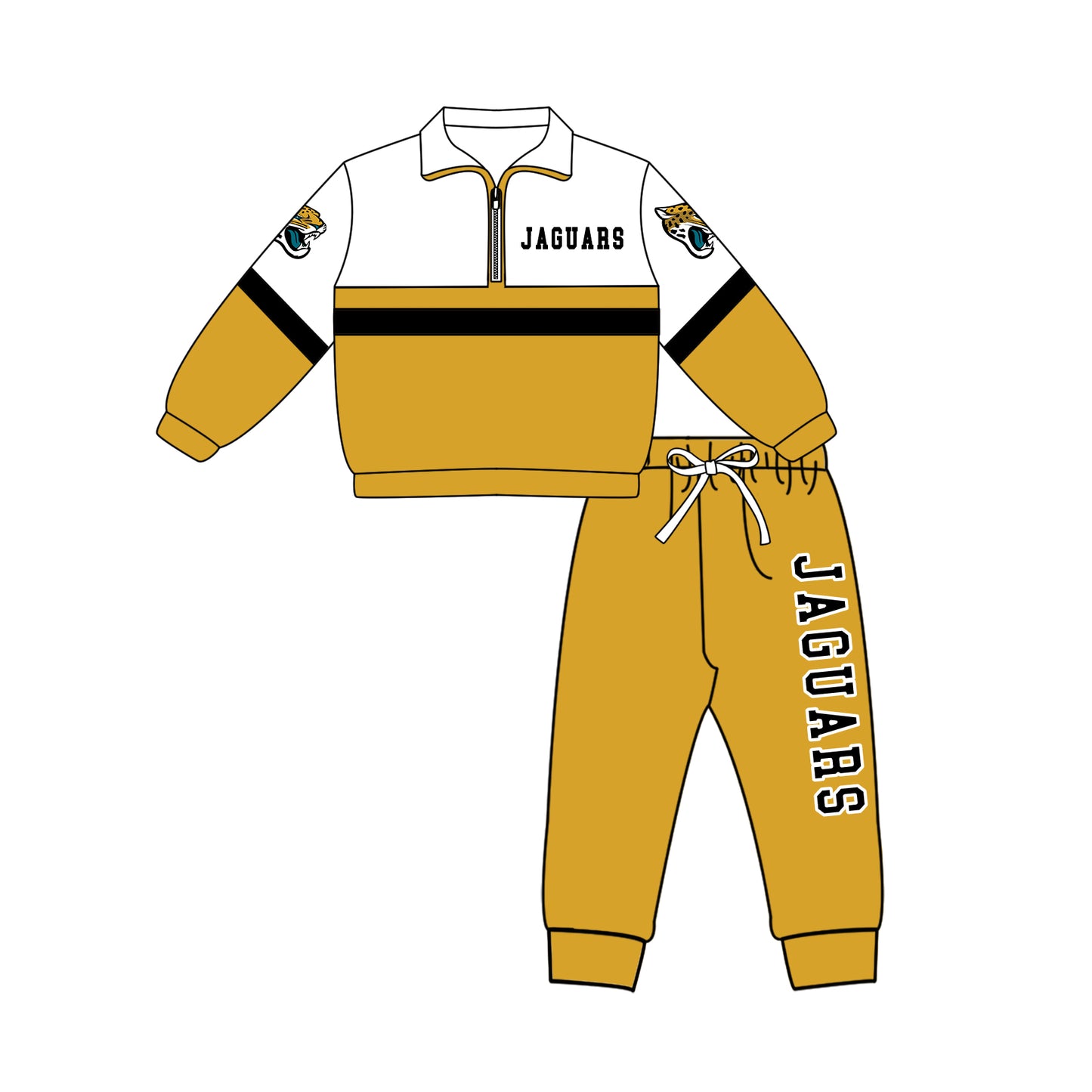 Preorder (moq 5)Baby Boys Jaguars Zip Pullovers Jogger Team Clothes Set