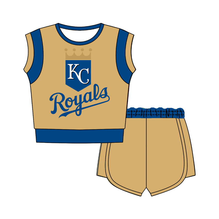 Preorder moq 5 Baby Girls Sleeveless Shirts Top Short Team Clothes Set