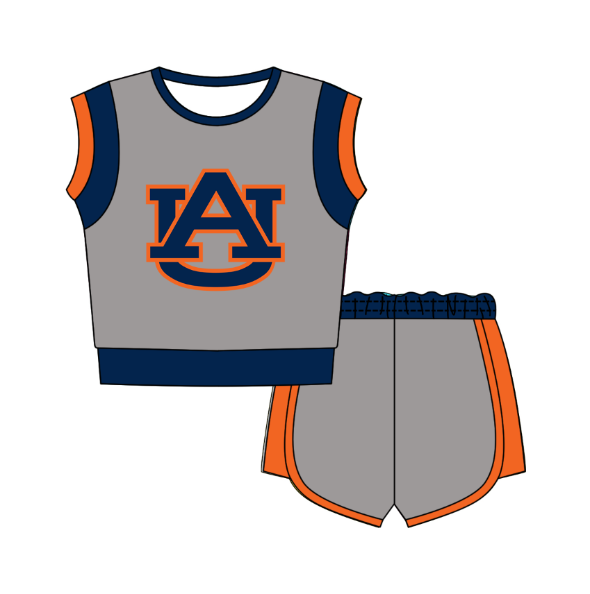Preorder moq 5 Baby Girls Sleeveless Shirts Top Short Team Clothes Set