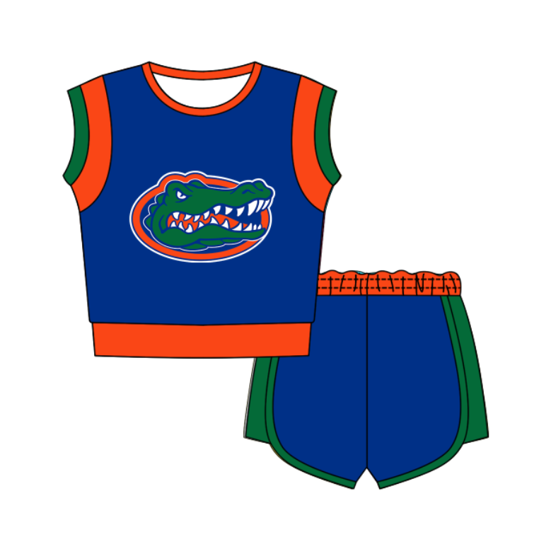 Preorder moq 5 Baby Girls Sleeveless Shirts Top Short Team Clothes Set