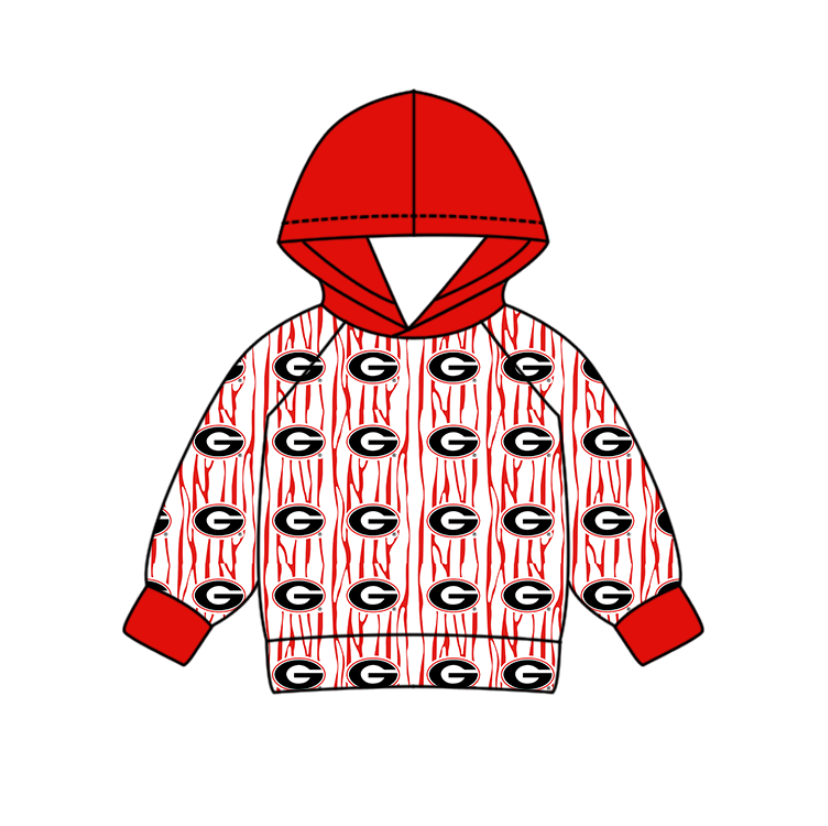 Preorder(moq 5) Baby Boys G Red Stripe Team Hoodies Top