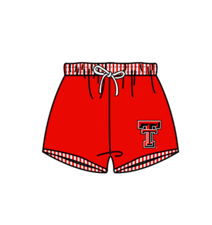 Preorder moq 5 Baby Boys Red TT Team Swimming Trunks Bottom