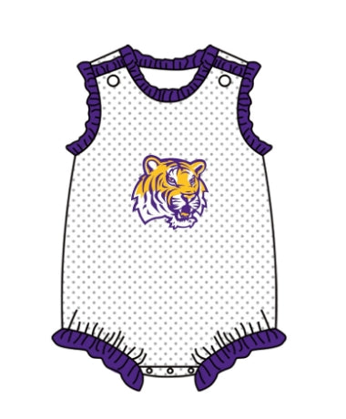 Preorder(moq 5)Baby Infant Girls LSU Team Tiger Summer Rompers