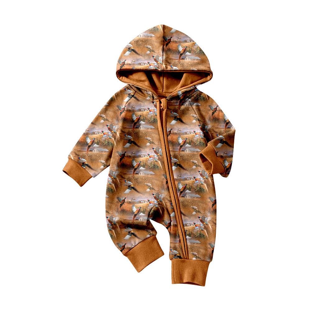 Preorder (moq 5)Baby Boys Ducks Hoodies Two Way Zip Convertible Hunting Rompers