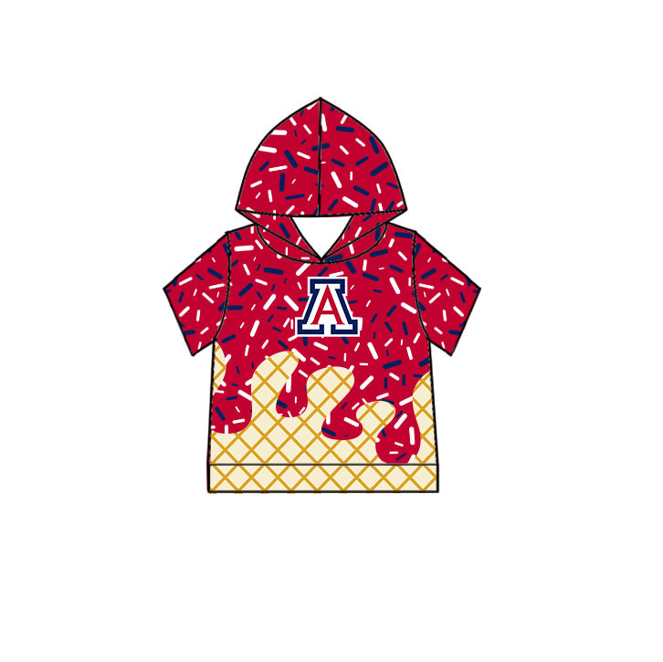 Preorder (moq 5)Baby Boys Drip Sprinkles Arizona Wildcats Team Short Sleeves Hoodies Top