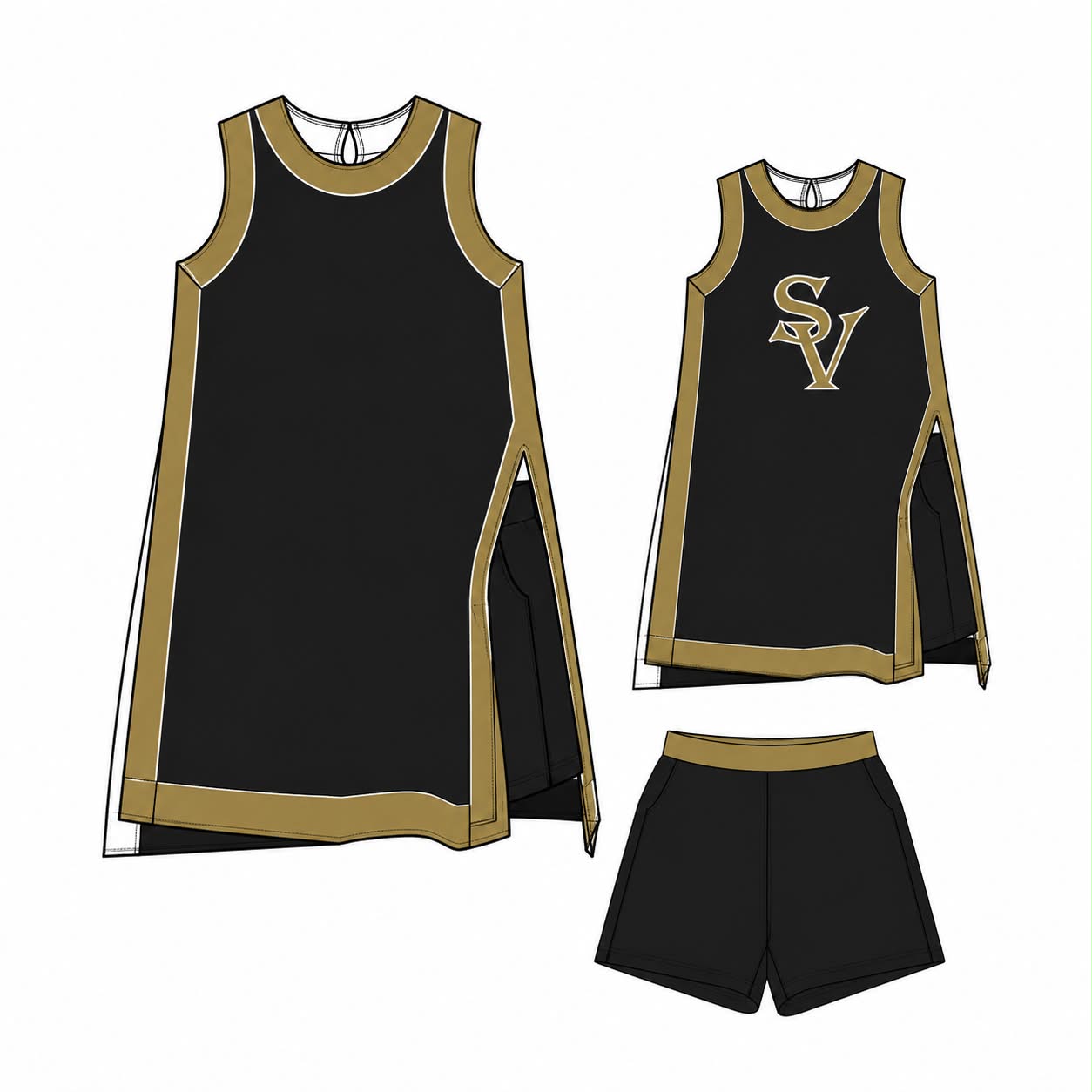 Preorder moq 5 Baby Girls Sleeveless SV Sipsey Yoga Active Split Short Clothes Set