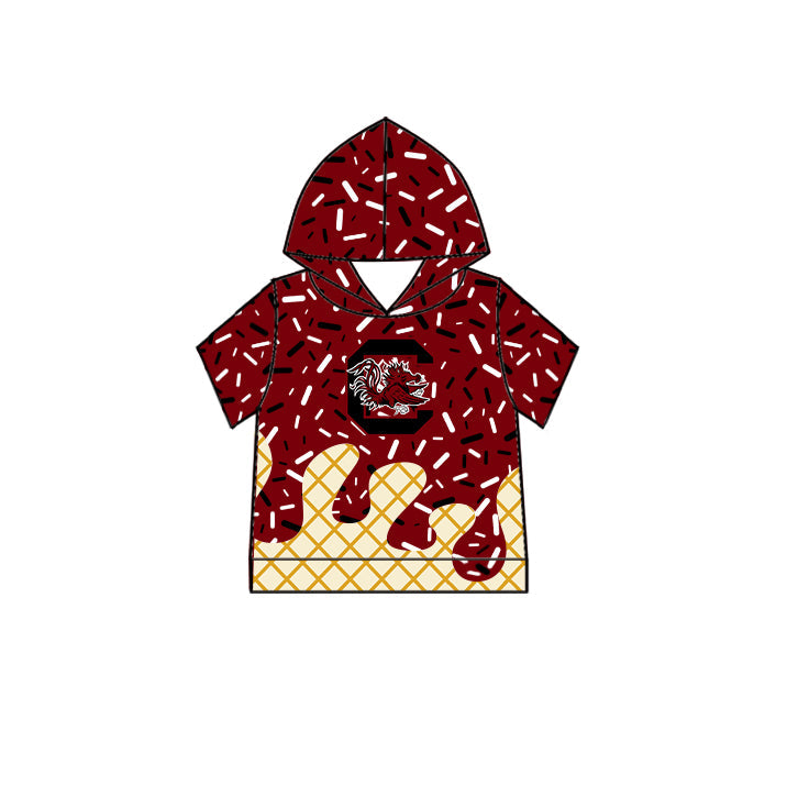 Preorder (moq 5)Baby Boys Drip Sprinkles South Carolina Team Short Sleeves Hoodies Top
