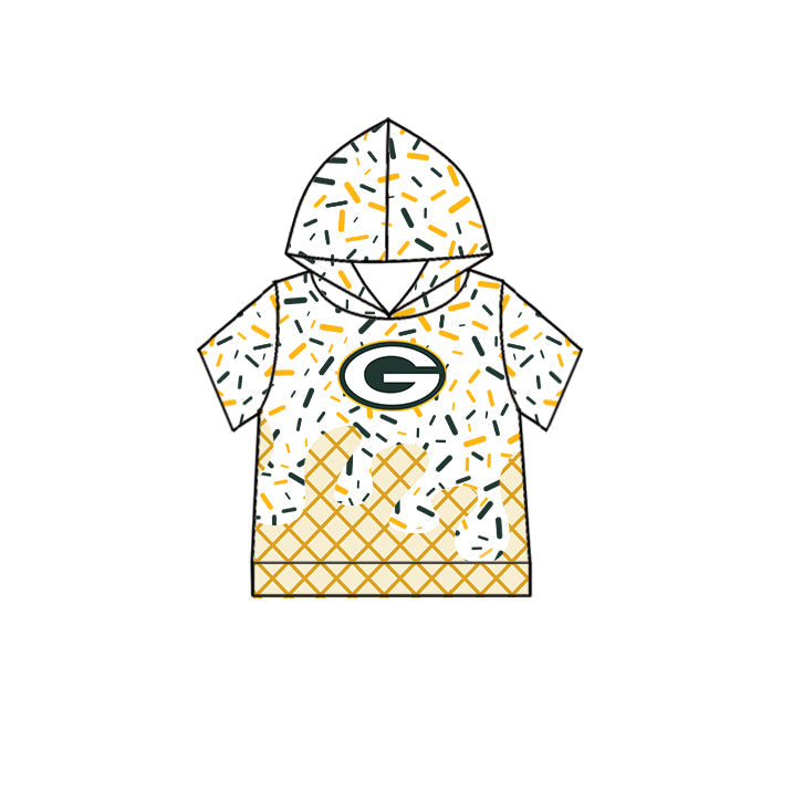 Preorder (moq 5)Baby Boys Dark Green G Drip Team Short Sleeves Hoodies Top