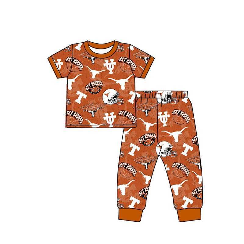 Preorder (moq 5)Baby Boys Texas Longhorn Team Top Pants Pajamas