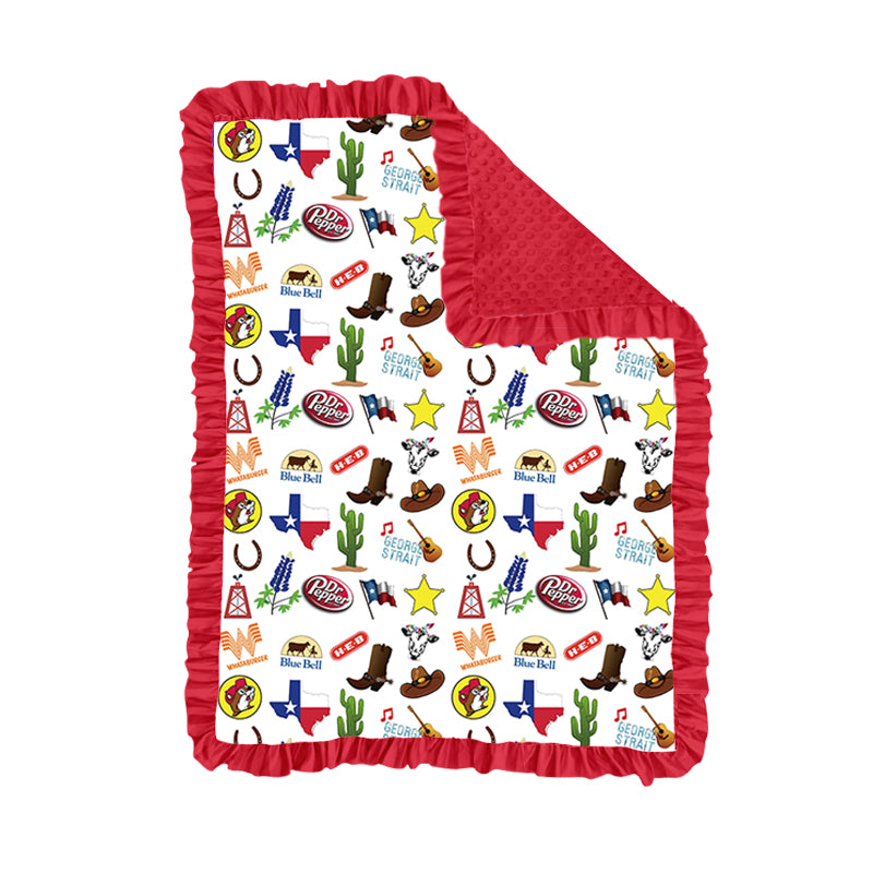 Baby Kids Girls Western Tx Minky Blankets preorder(moq 5)
