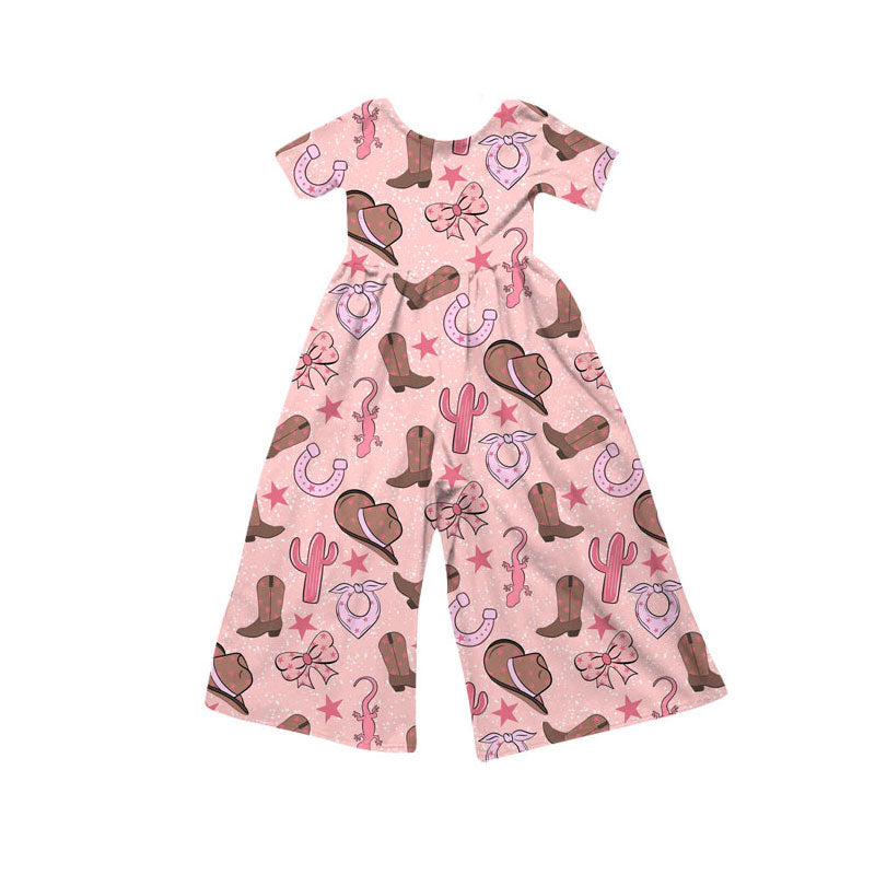 Preorder(moq 8)Baby Girls Hats Boots Cactus Stars Western Jumpsuits