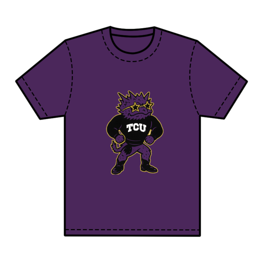 preorder(moq 5) Baby Boys Purple Short Sleeves Wolf TCU Team Tee Shirts Tops