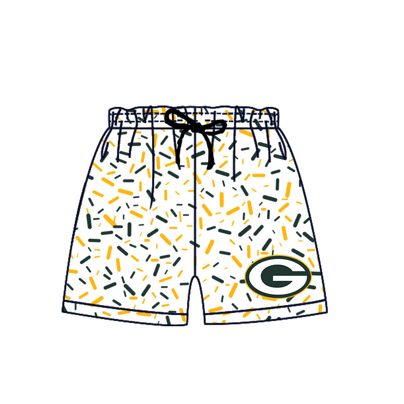 Preorder (moq 5)Baby Boys Drip Sprinkles Green Bay Packers Team Shorts Bottom