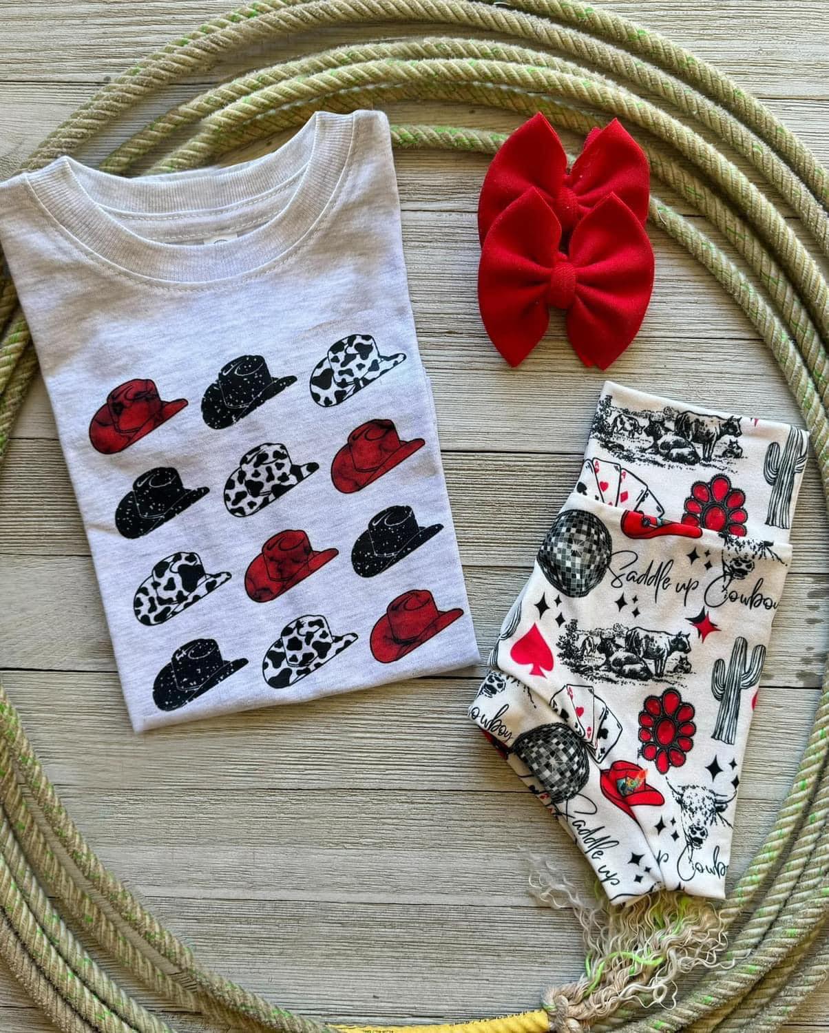 Baby Girls Western Hats Shirt Bummie Outfits Sets Preorder(moq 5)