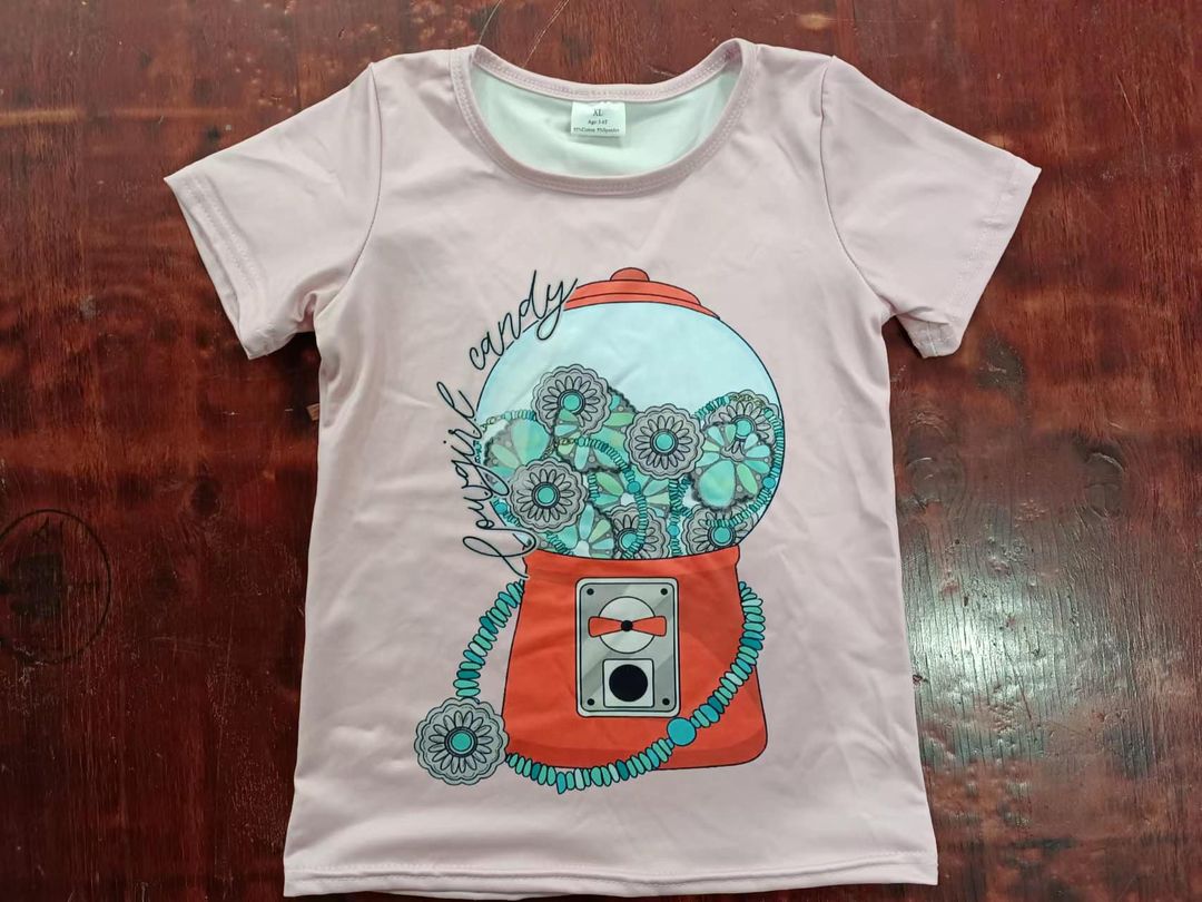 Baby Girls Turquoise Short Sleeve Tee Shirts Tops Preorder(moq 5)