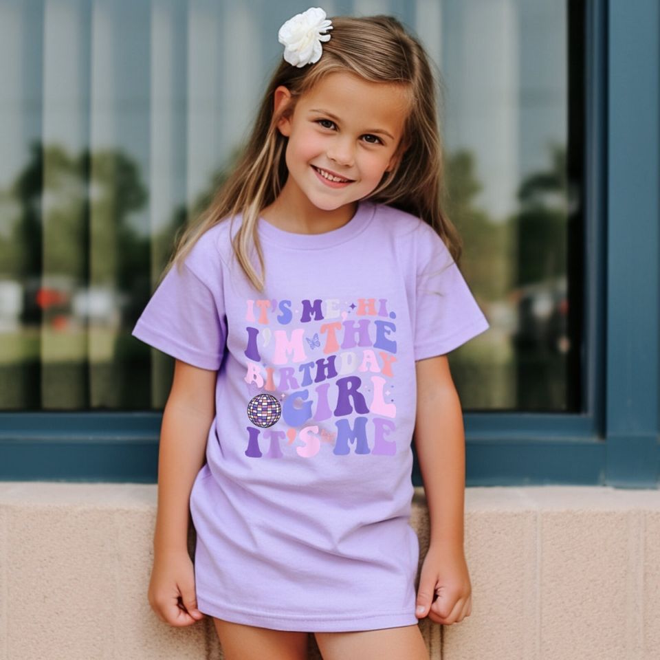 Baby Girls Western Short Sleeve Lavender Birthday Girl Shirts Tops Preorder(moq 5)
