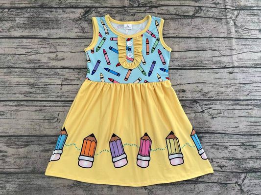 Baby Girls Sleeveless Pencil Back To School Knee Length Dresses