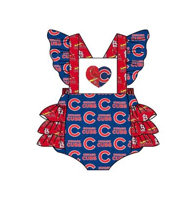 Baby Girls Team Bird Straps Ruffle Rompers preorder(moq 5)