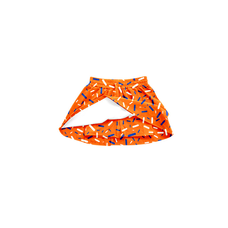 Preorder(moq 5) Baby Girls Orange Sprinkles Skort Shorts Bottoms
