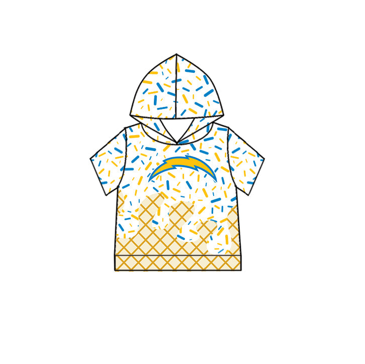 Preorder (moq 5)Baby Boys Drip Sprinkles Chargers Team Short Sleeves Hoodies Top
