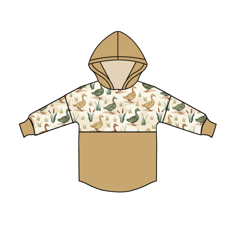 Preorder (moq 5)Baby Boys Long Sleeve Yellow Ducks Hunting Hoodies Top