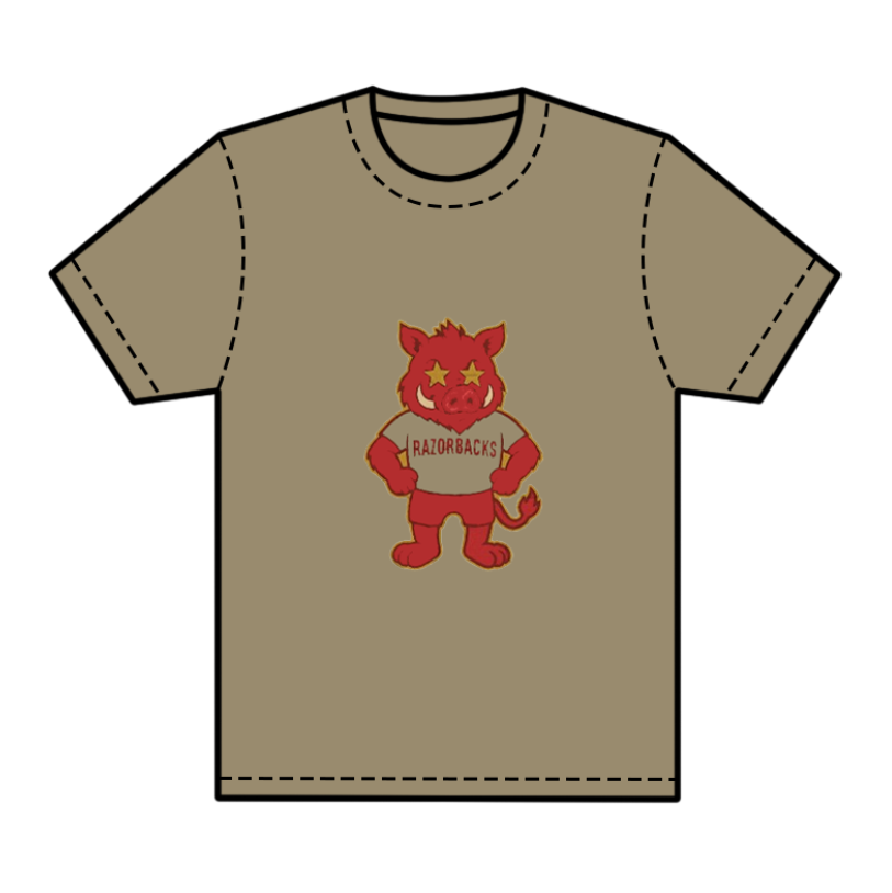 preorder(moq 5) Baby Boys Khaki Short Sleeves Razorbacks Team Tee Shirts Tops