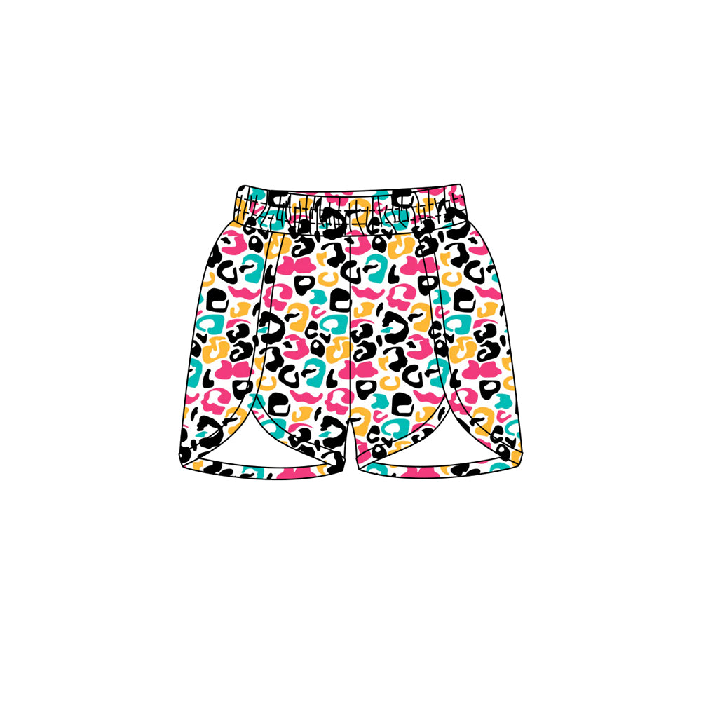 Preorder (moq 5)Baby Girls Pink Turquoise Leopard Summer Shorts