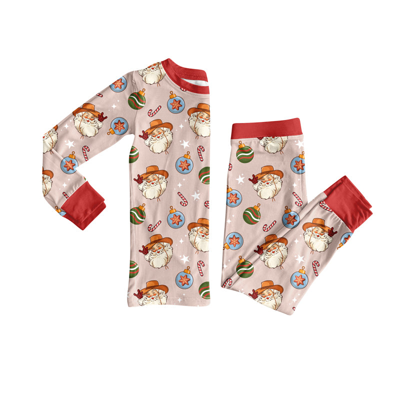 Preorder(moq 5) Baby Boys Western Santa Disco Cowboys Top Pants Lounge Wear Pajamas Sets