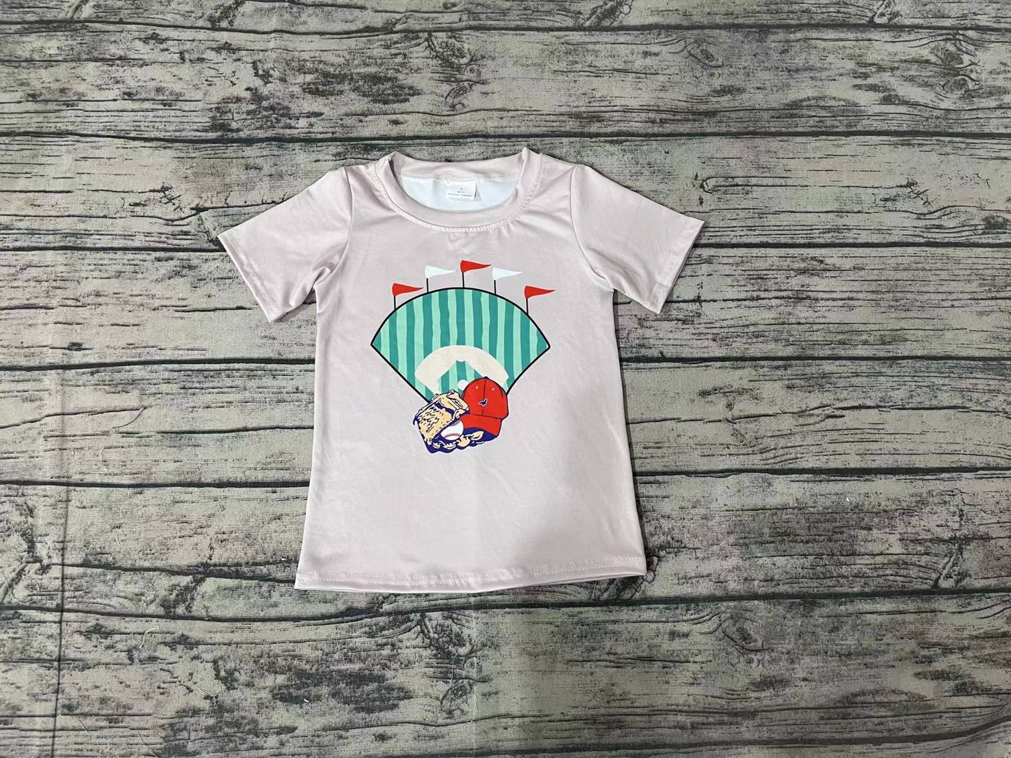 Baby Boys Grey Baseball Short Sleeve Tee Shirts Tops