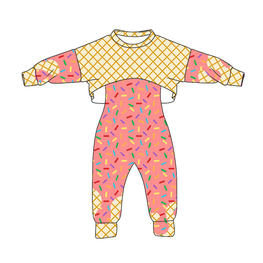Preorder (moq 5)Baby Girls Long Sleeves Drip Shirt Top Jumpsuit 2 Piece Team Clothes Sets