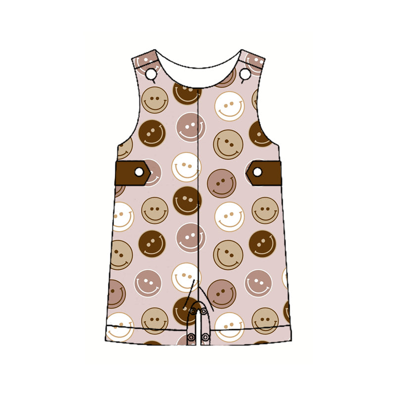 Preorder(moq 5)Baby Infant Boys Western Smile Sleeveless Rompers