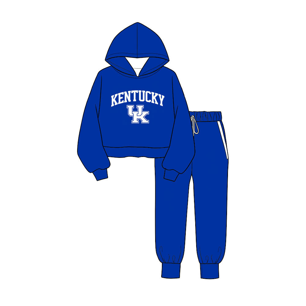Preorder (moq 5) Baby Boys Kentucky Hoodie Pockets Jogger Team Clothes Sets