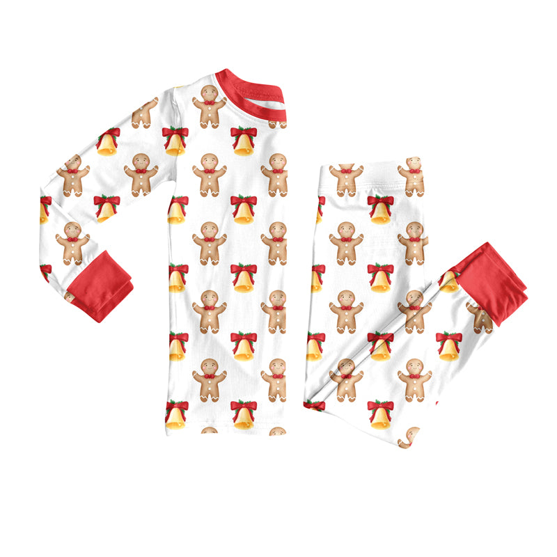 Preorder(moq 5) Baby Boys Gingerbread Bells Top Pants Lounge Wear Pajamas Sets